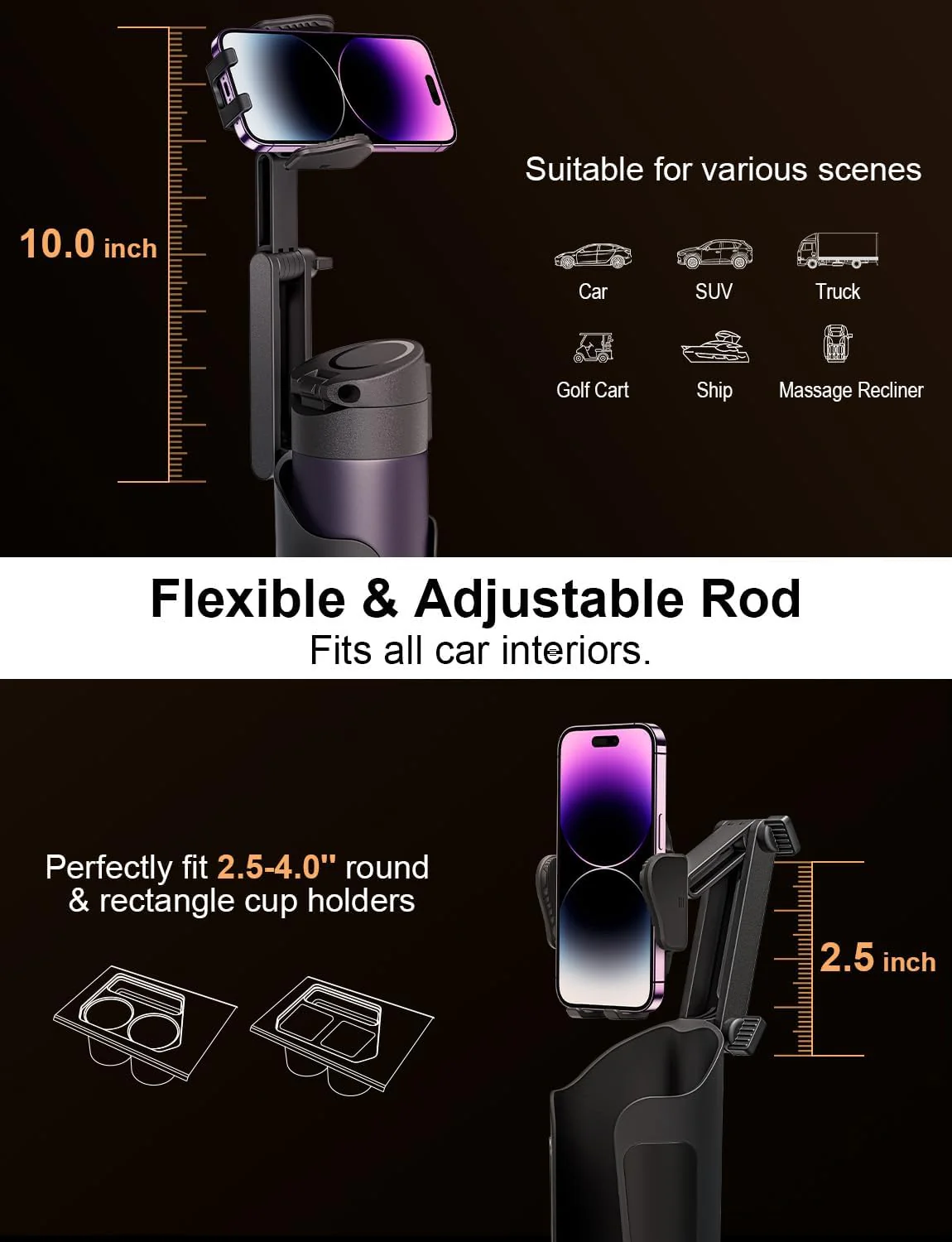 Phone Cup Holder Mount For Car - Image 4