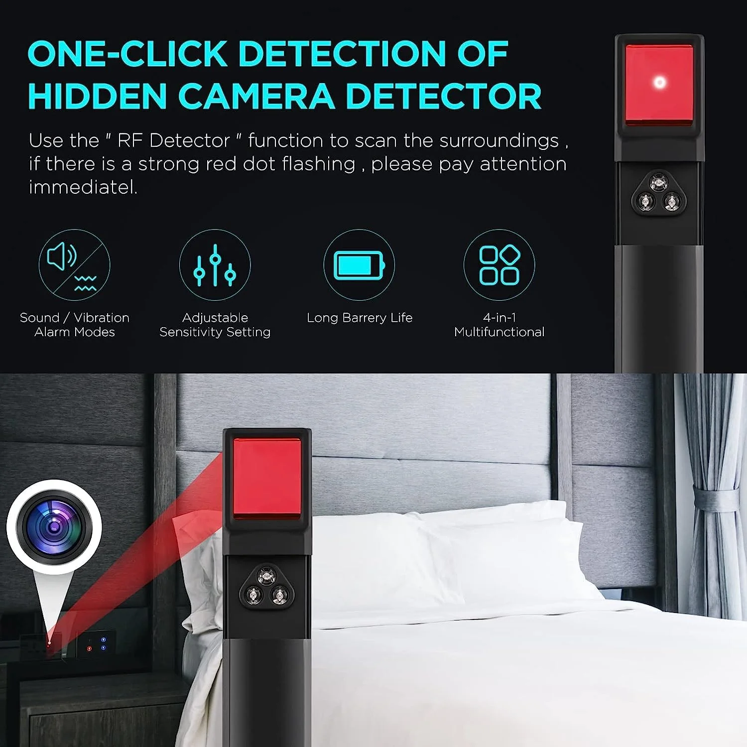Hidden Camera Detector (Military Grade, with built-in RF and GPS Tracking Detection) - Image 3