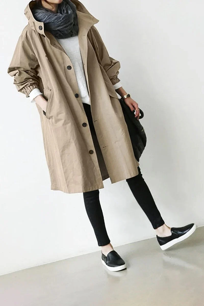 Hooded Waterproof Trench Coat - Image 5