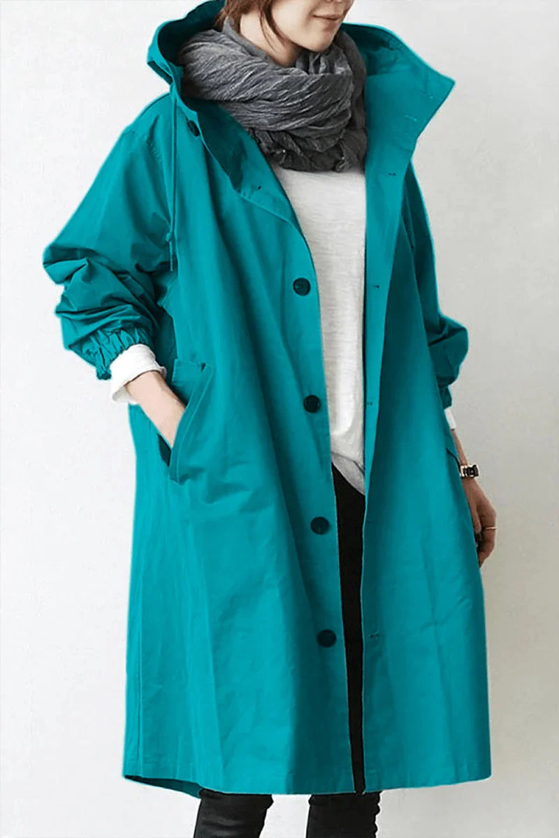 Hooded Waterproof Trench Coat - Image 7
