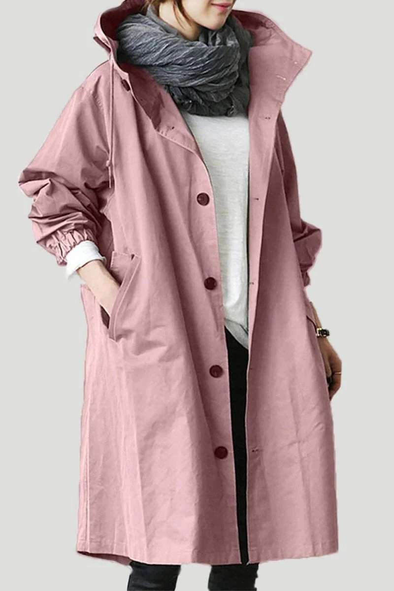 Hooded Waterproof Trench Coat - Image 8