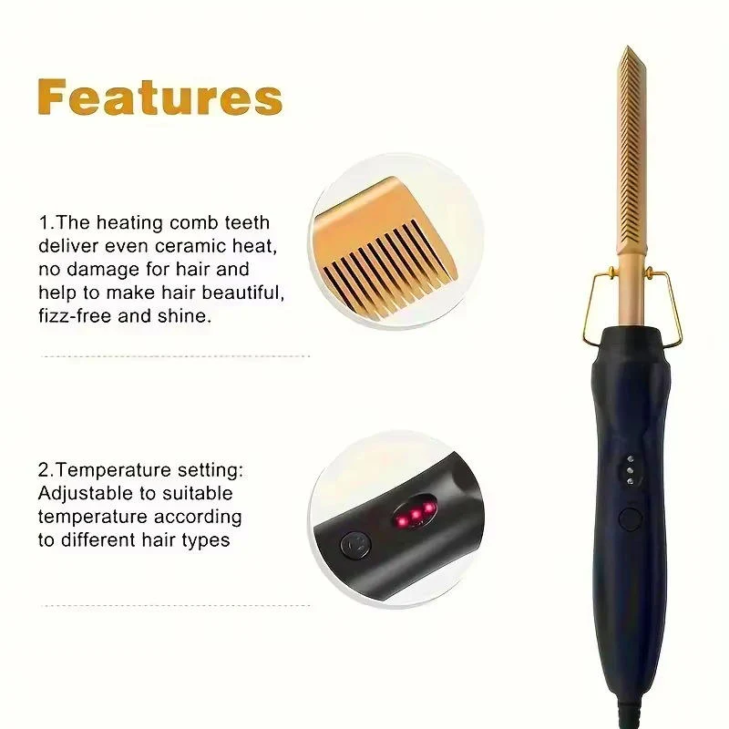Hot Comb For Black Hair Thick And Coarse Hair - Image 8