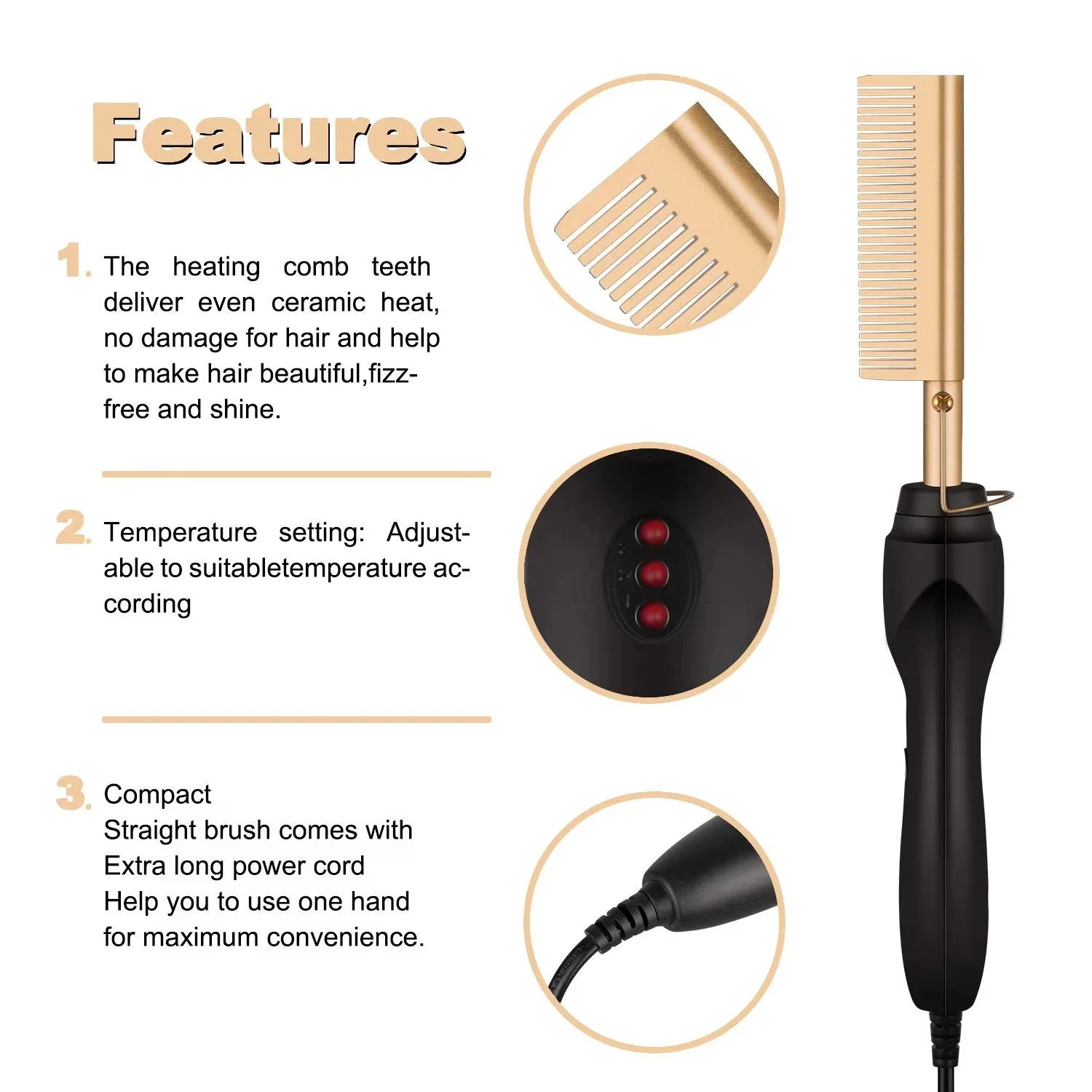 Hot Comb For Black Hair Thick And Coarse Hair - Image 9