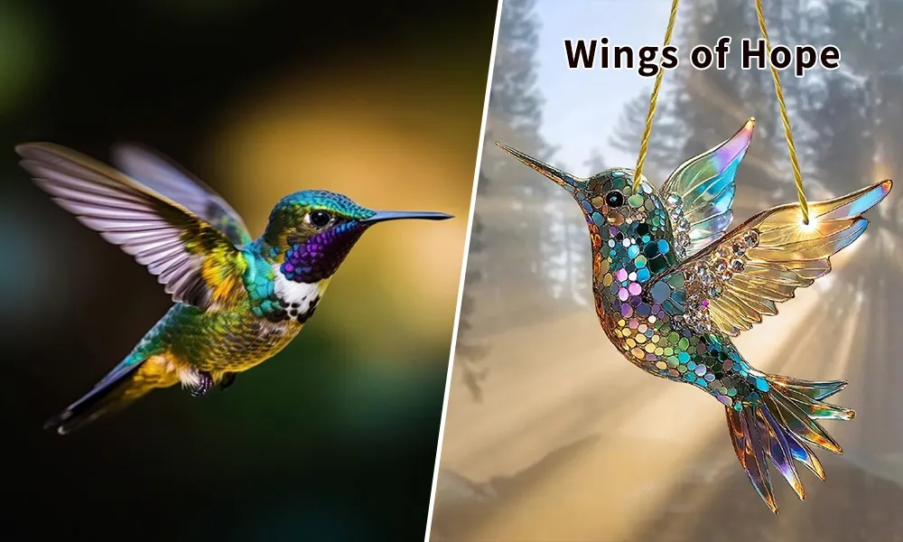 Hummingbird Suncatcher Colorful Window Hanging - Image 7