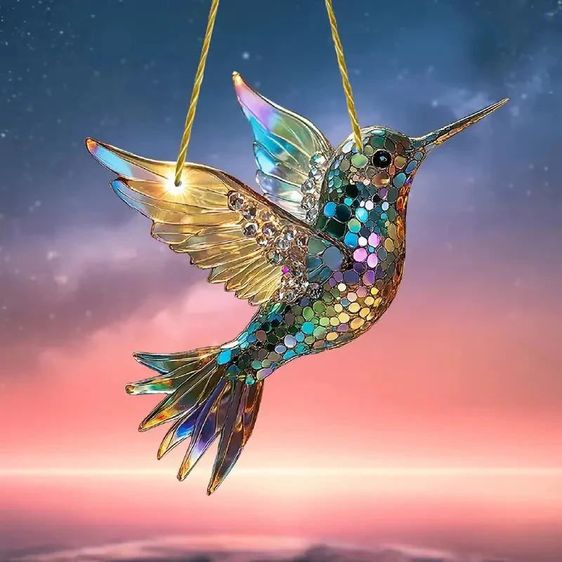 Hummingbird Suncatcher Colorful Window Hanging - Image 8