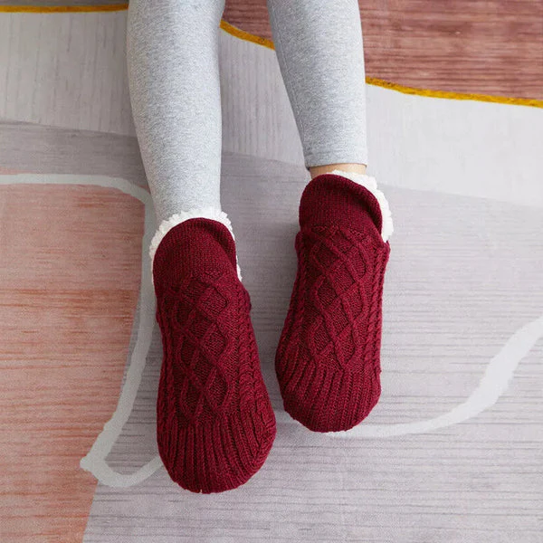 Non Slip Thermal Socks for Women Indoor Warm Fleece Grip Socks - Image 4