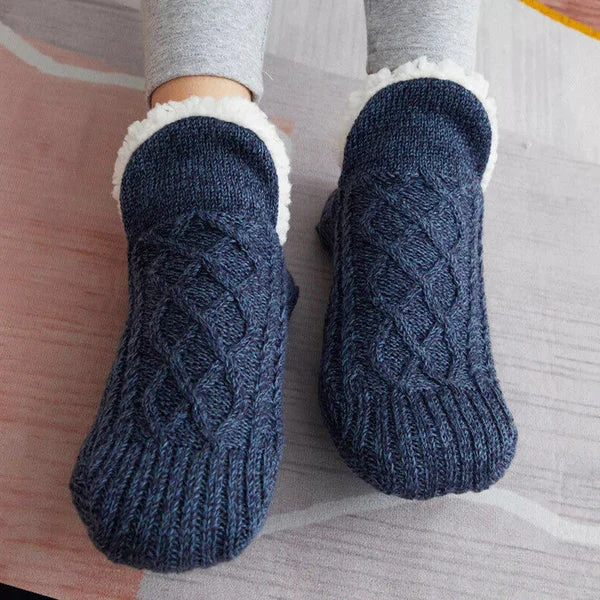 Non Slip Thermal Socks for Women Indoor Warm Fleece Grip Socks - Image 9