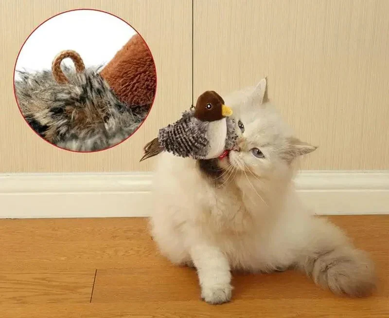 Interactive Sound Bird Cat Toy - Flapping Feather Fun for Indoor Cats - Image 3