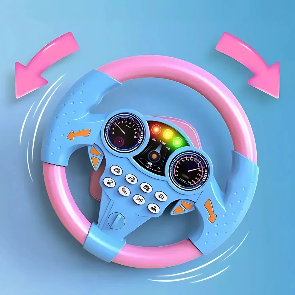 Kid's Electric Simulation Steering Wheel Suction Attachment - Image 3