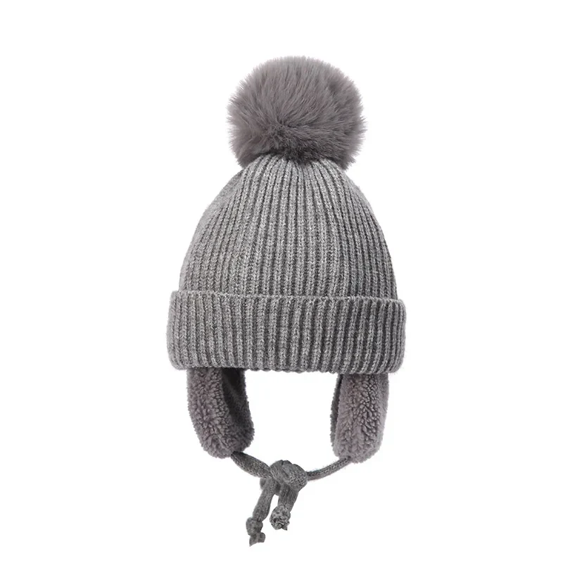 Kids Knit Beanie Winter Hat with Earflaps - Image 10