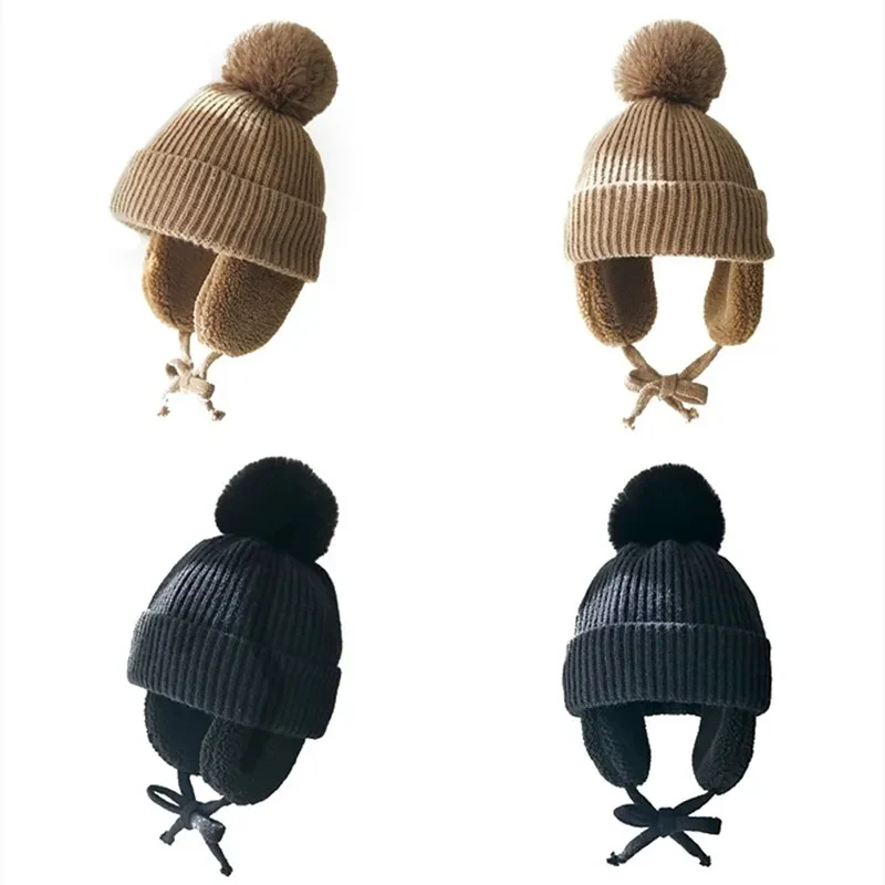 Kids Knit Beanie Winter Hat with Earflaps - Image 3