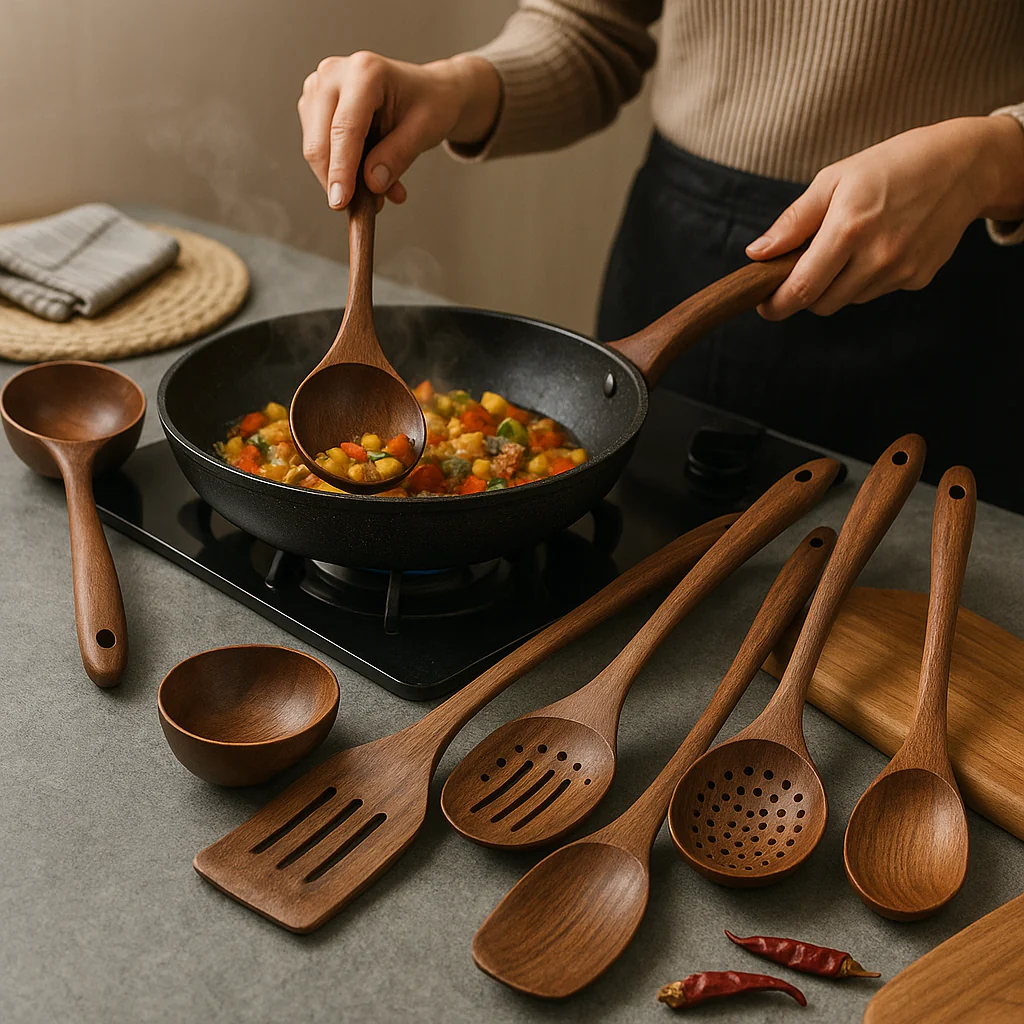 Kitchen set made of natural teak wood - Image 3