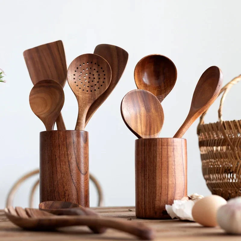 Kitchen set made of natural teak wood - Image 4