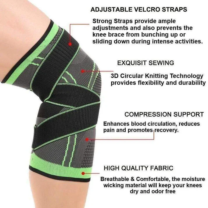 Knee Brace Compression Sleeve with Patella Stability Straps - Image 5