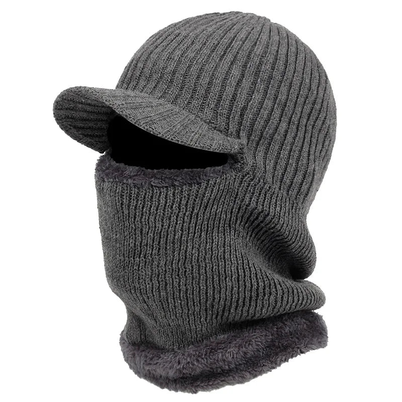 Knit Beanie Balaclava with Visor - Image 3