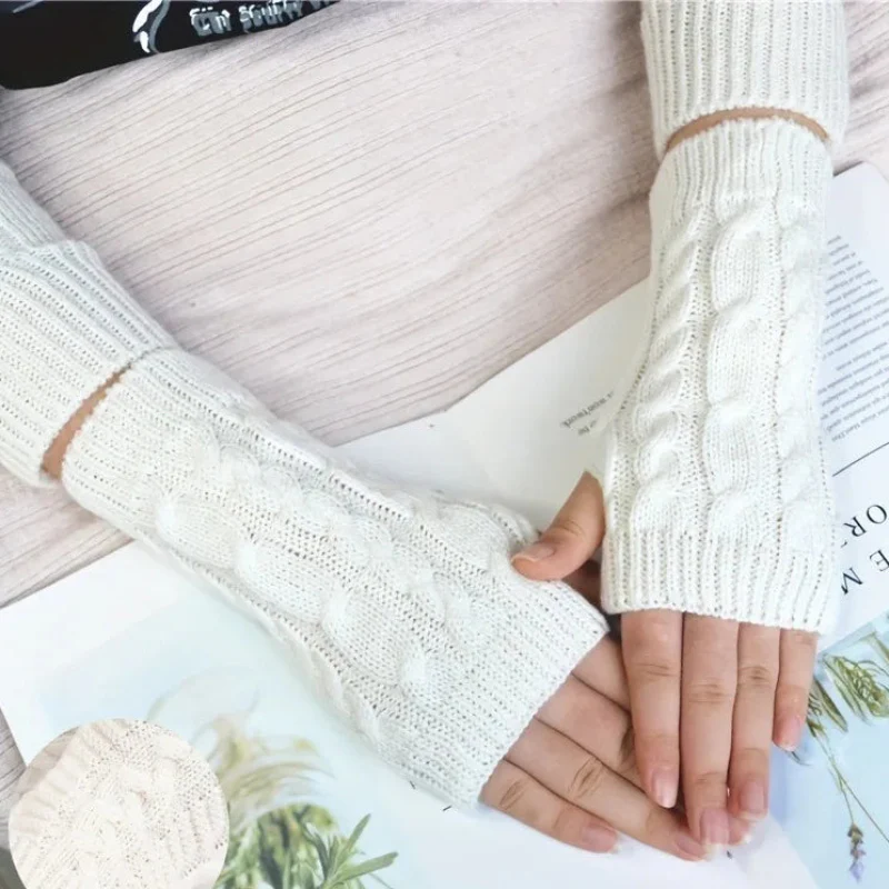 Knit Womens Winter Fingerless Gloves - Image 9
