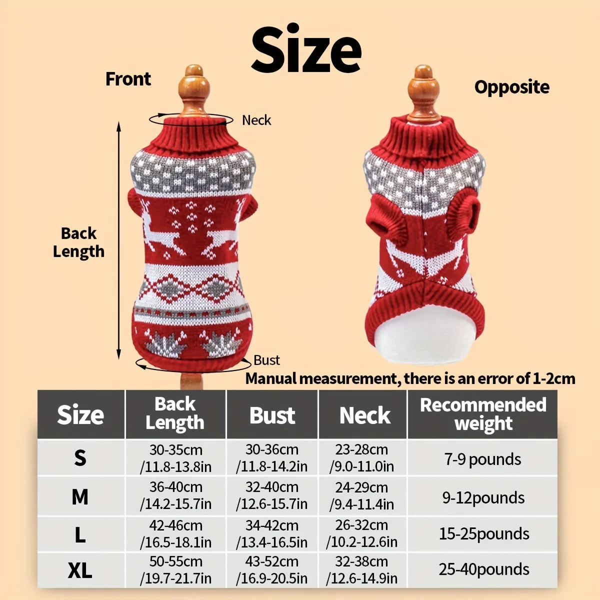 Knitted Dog Christmas Sweater for Small Pets - Image 2