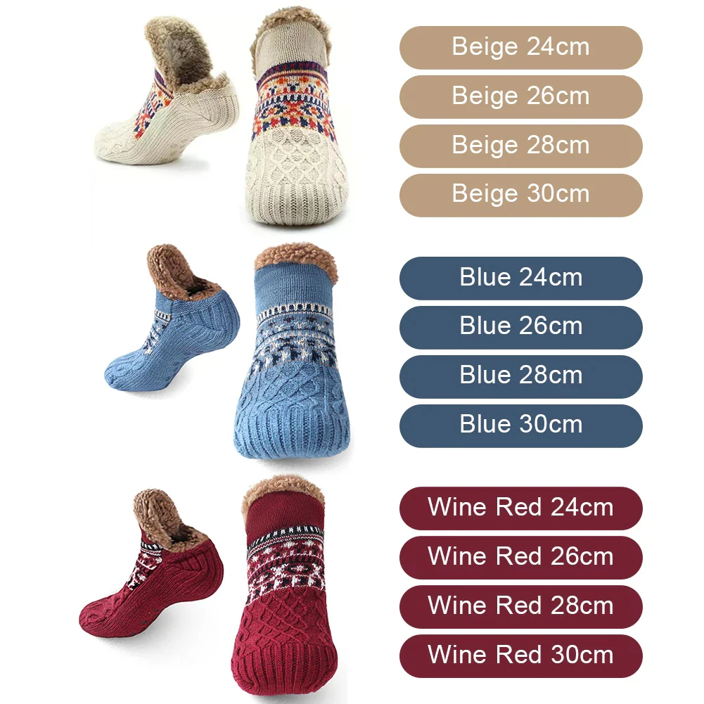 Knitted Slipper Socks with Fleece Lining - Image 3