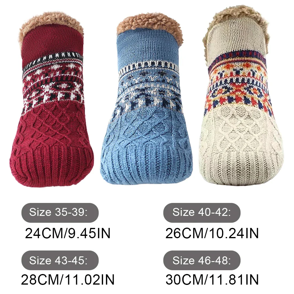 Knitted Slipper Socks with Fleece Lining - Image 4