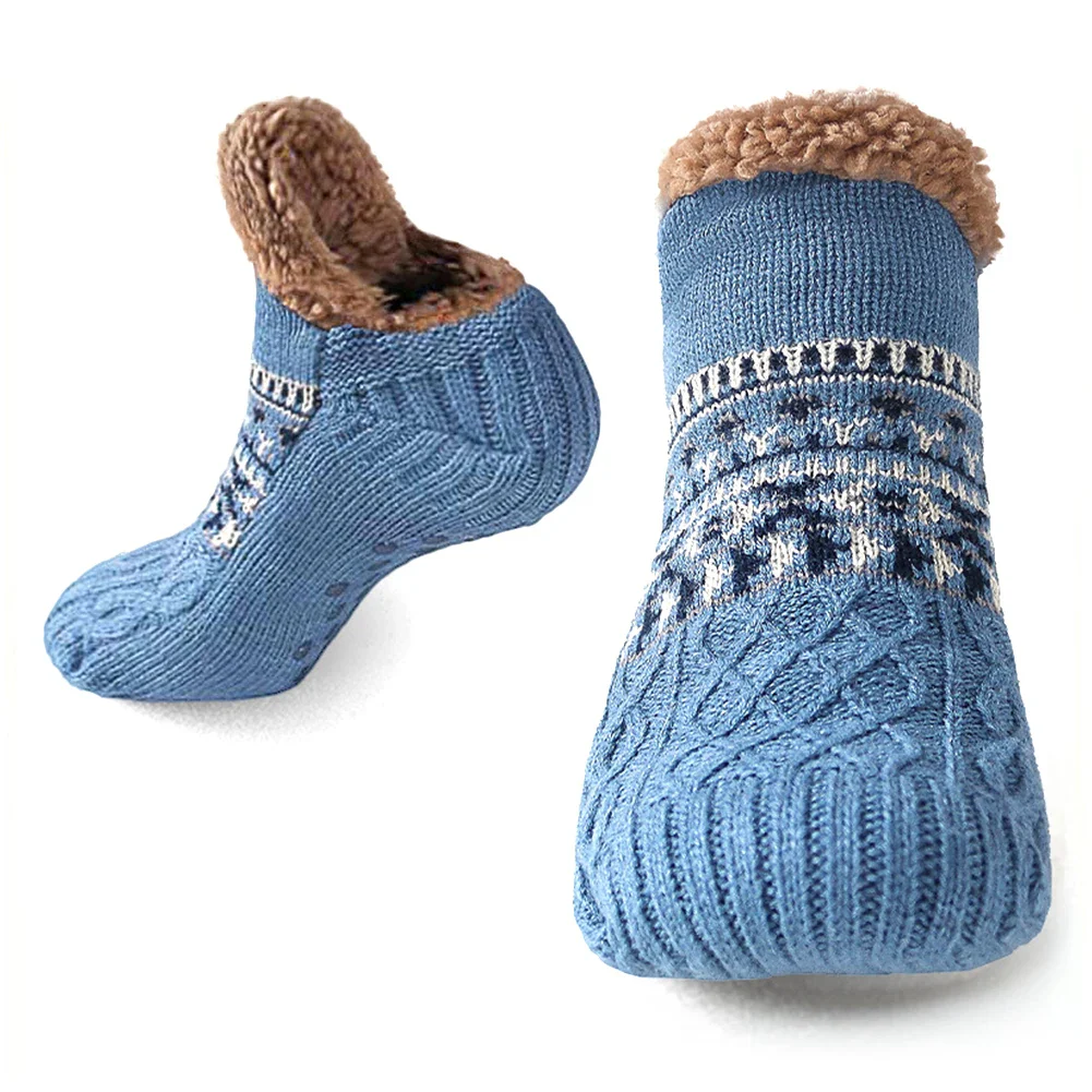 Knitted Slipper Socks with Fleece Lining - Image 6
