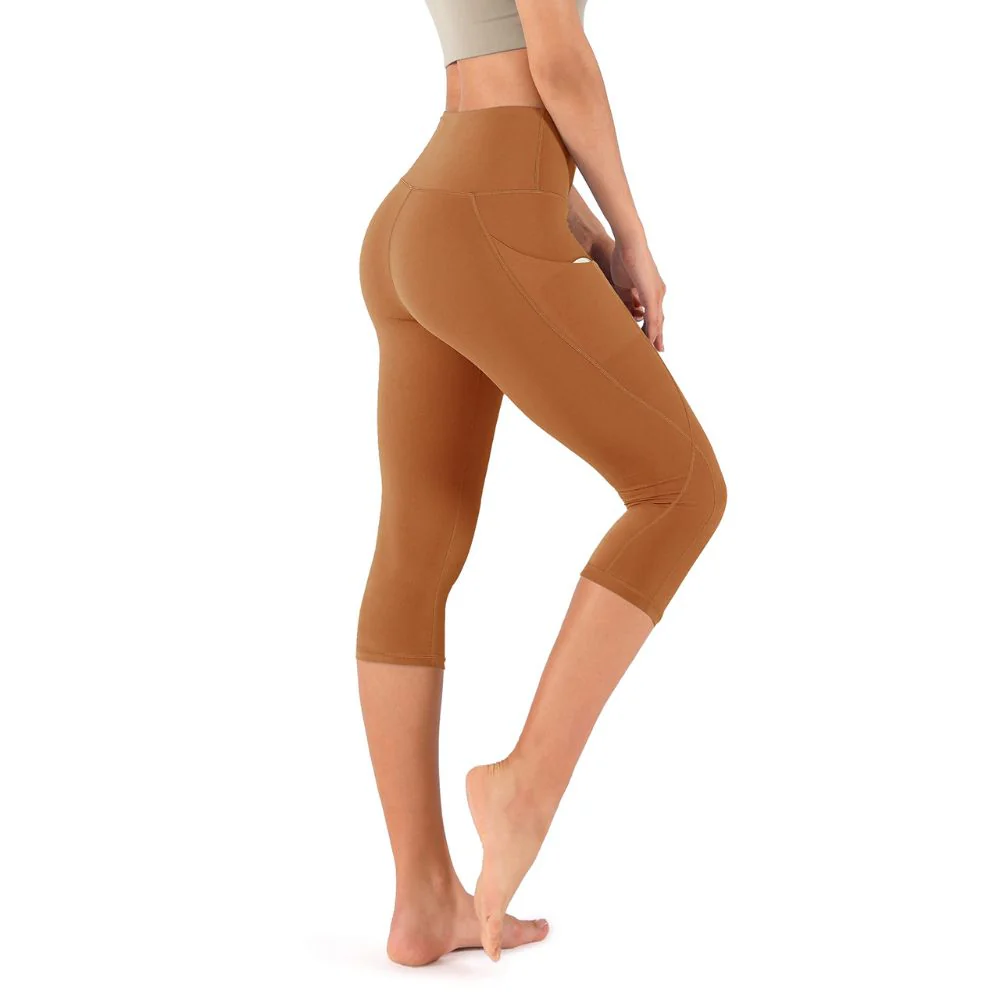 Ladies Capri Cotton Pants Leggings with Pockets - Image 4