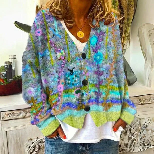 Ladies' Sweater With Floral Patterns - Image 3