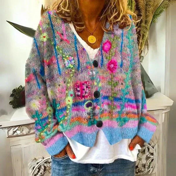 Ladies' Sweater With Floral Patterns - Image 4