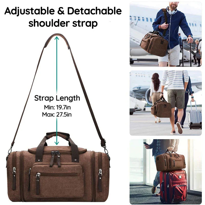 Large Capacity Canvas Travel Bag - Image 11