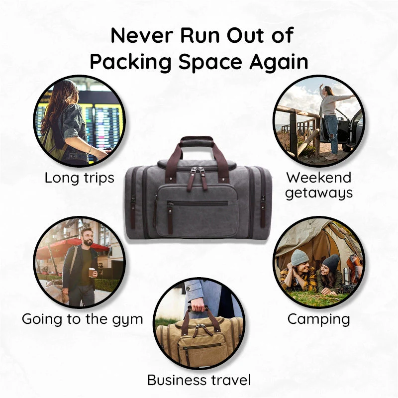 Large Capacity Canvas Travel Bag - Image 13