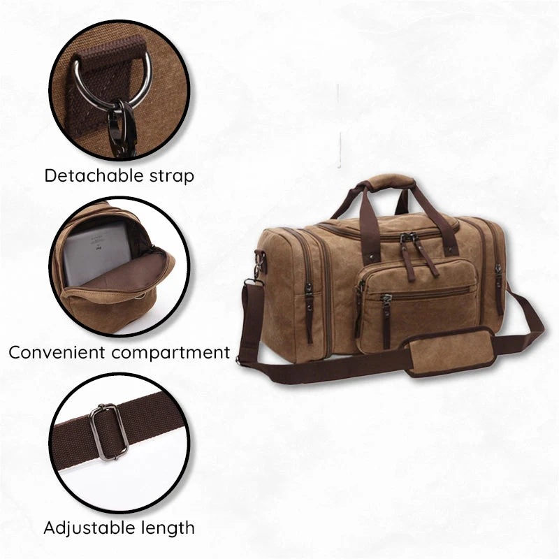 Large Capacity Canvas Travel Bag - Image 8