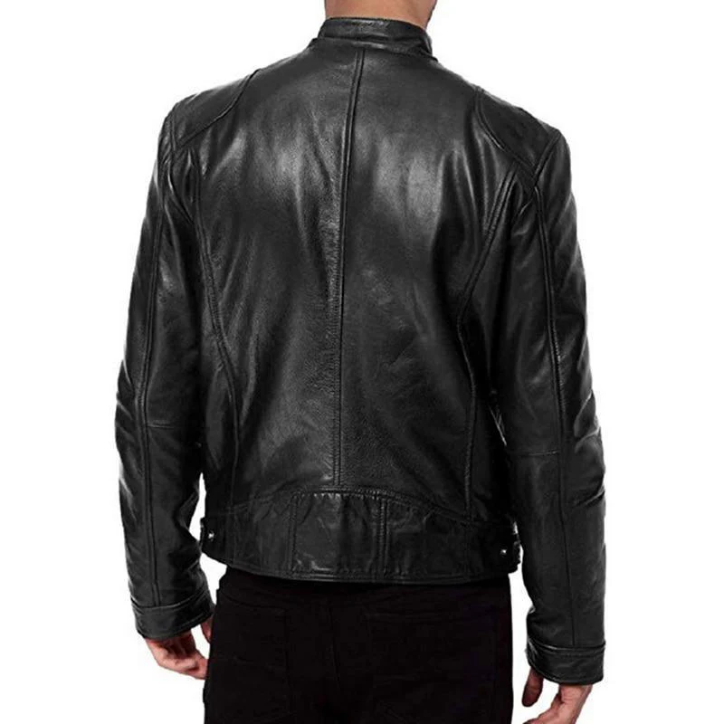 Leather Biker Collar Jacket - Image 3