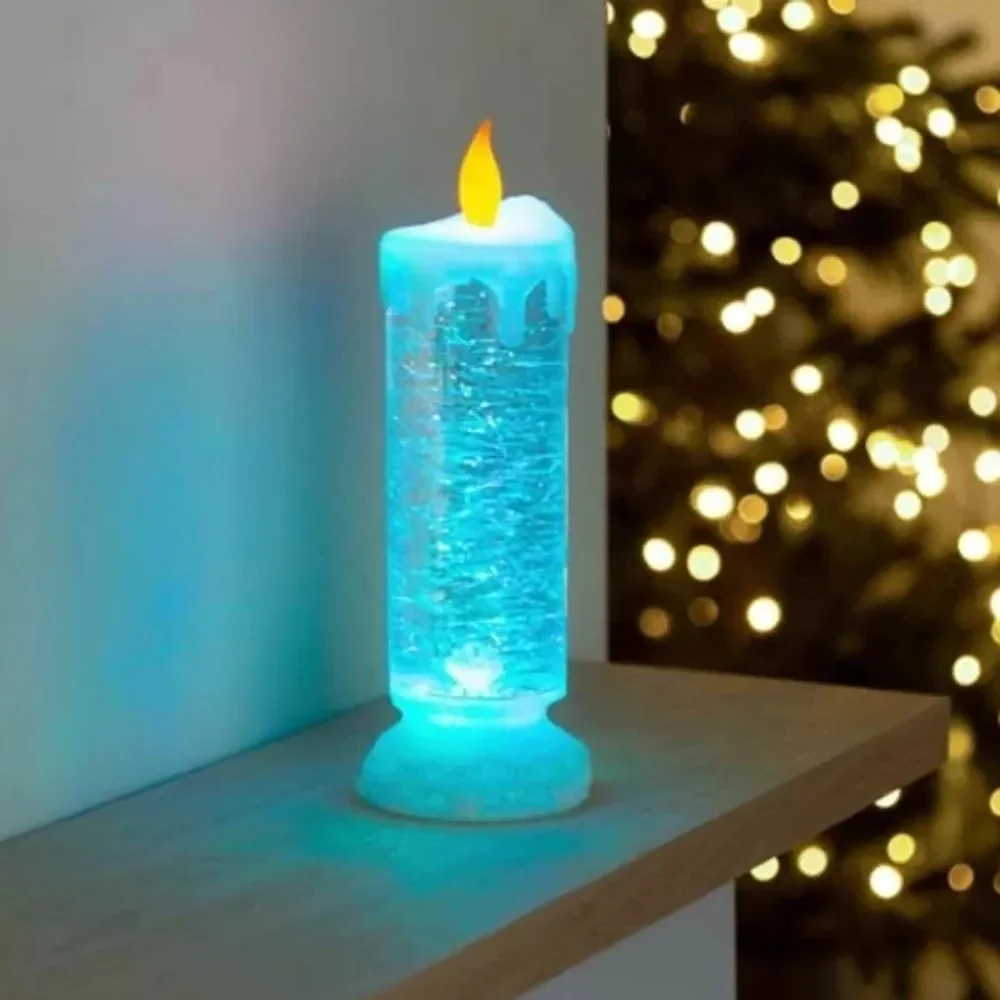 LED Christmas Candles Rechargeable With Glitter - Image 3