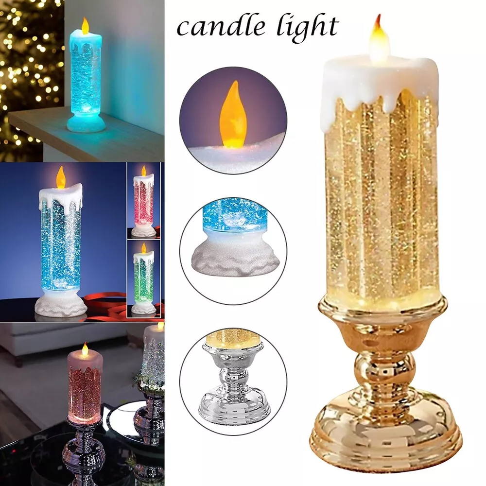 LED Christmas Candles Rechargeable With Glitter - Image 8