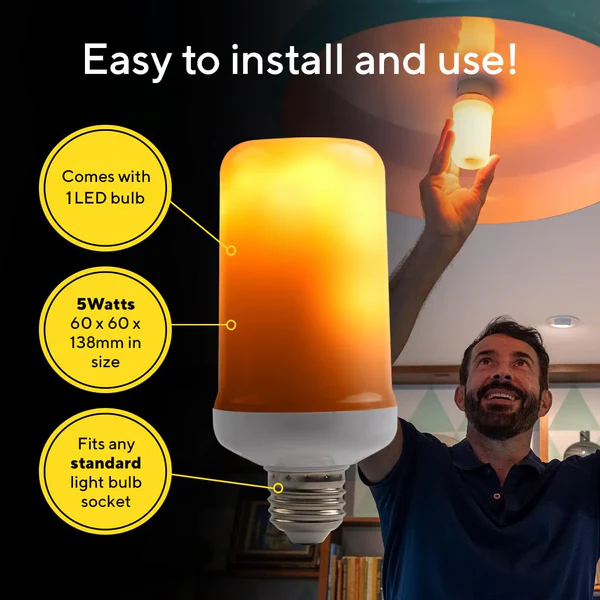LED Flame Effect Light Bulb - Image 2