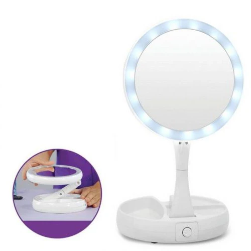 LED Folding Vanity Mirror