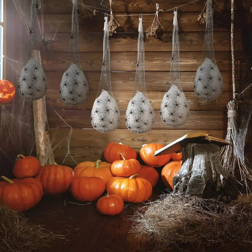 Light Up Spider Egg Sacs Halloween Decor Hanging Prop - Image 2