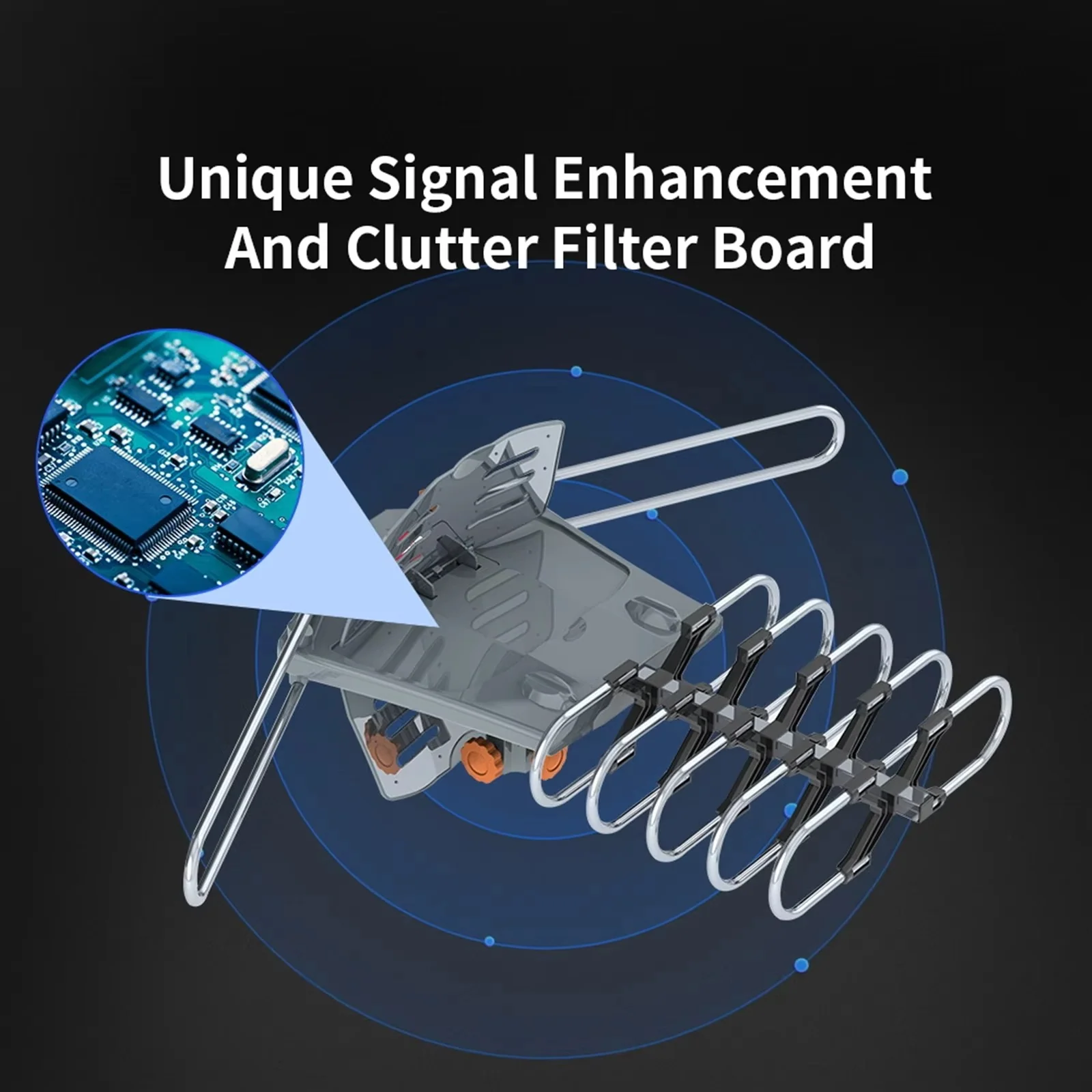 Long Range Digital HD TV Antenna With Full 360 Directional Motor And Mounting Pole - Image 4