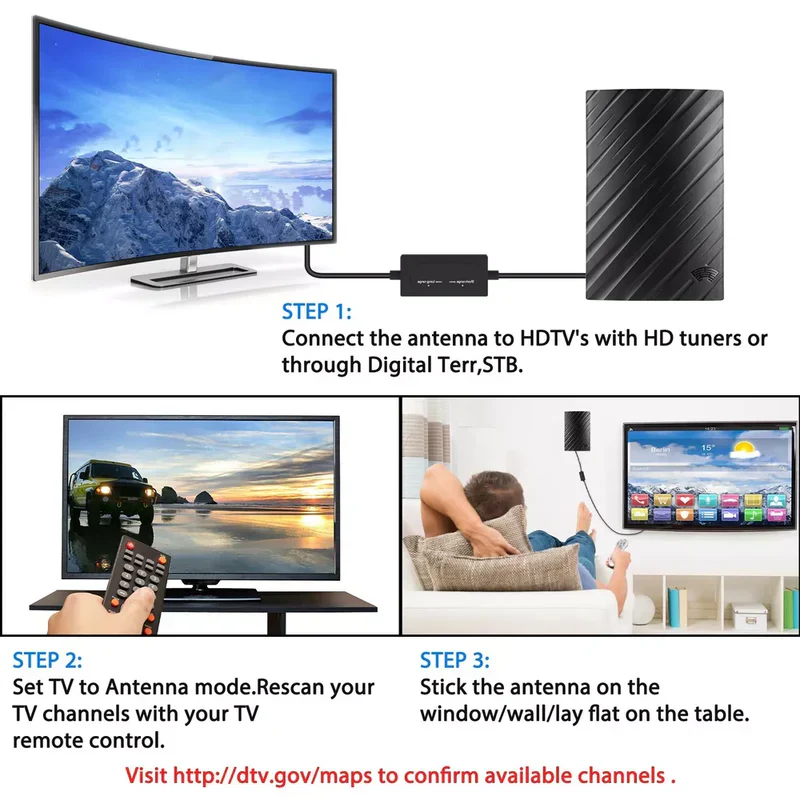 Long Range Indoor HDTV 4K Digital Antenna 600 Miles - Image 2