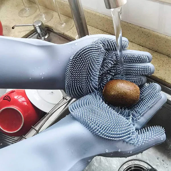 Magic Silicone Dishwashing Gloves - Reusable Cleaning Gloves - Image 7