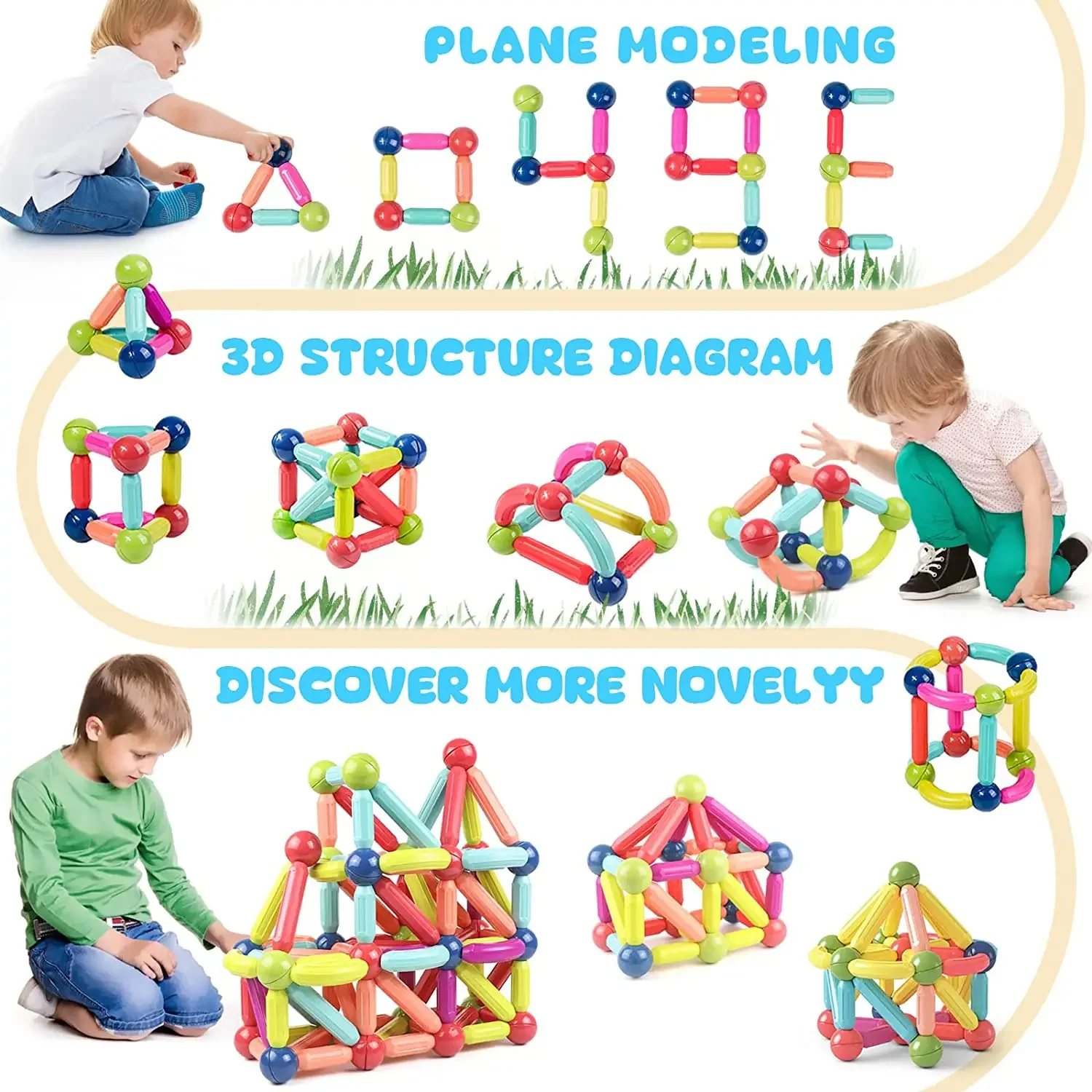 Magnetic Sticks Building Blocks | Montessori Educational Toys - Image 3
