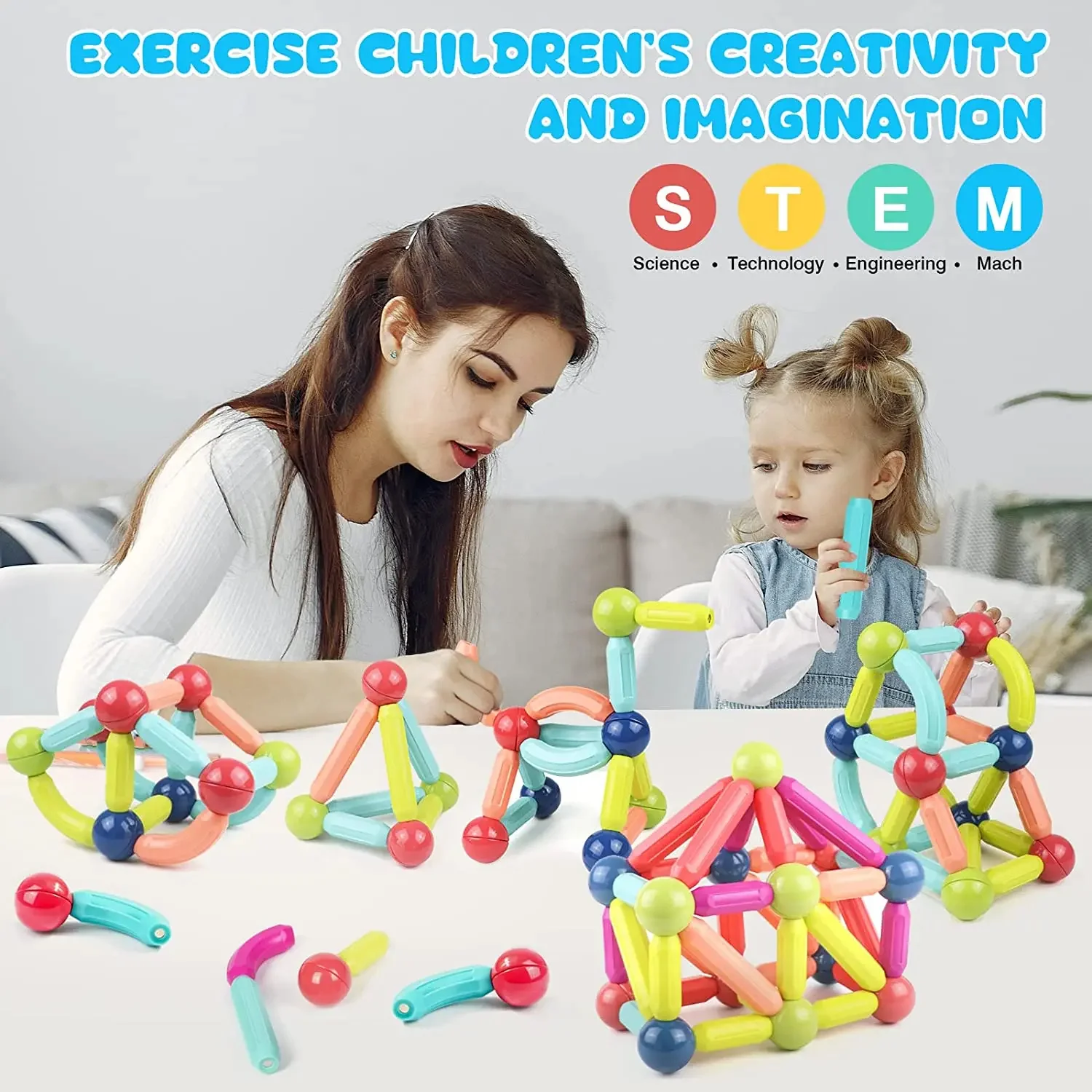Magnetic Sticks Building Blocks | Montessori Educational Toys - Image 4