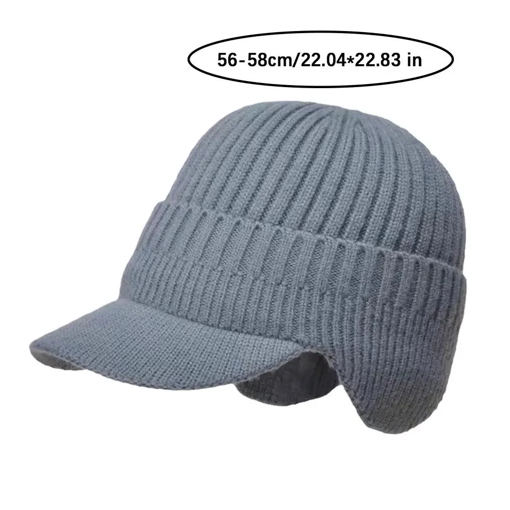Men Knit Ear Cover Winter Hat - Image 4