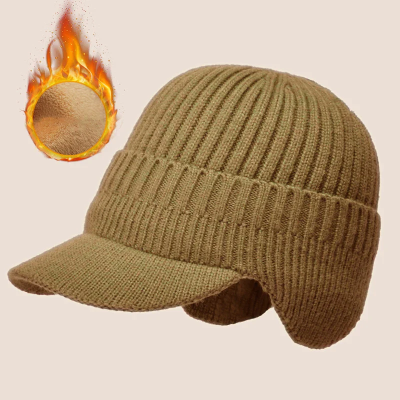 Men Knit Ear Cover Winter Hat - Image 7