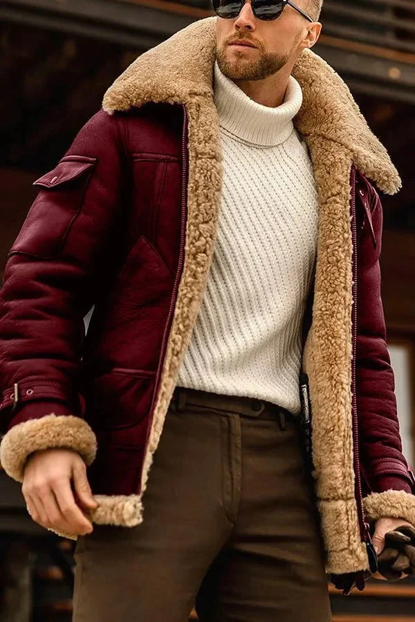 Men's Camel Style Flying Leather Jacket - Image 2