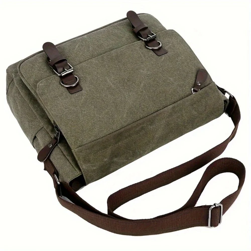 Mens Canvas Satchel Messenger Sling Bag - Image 10