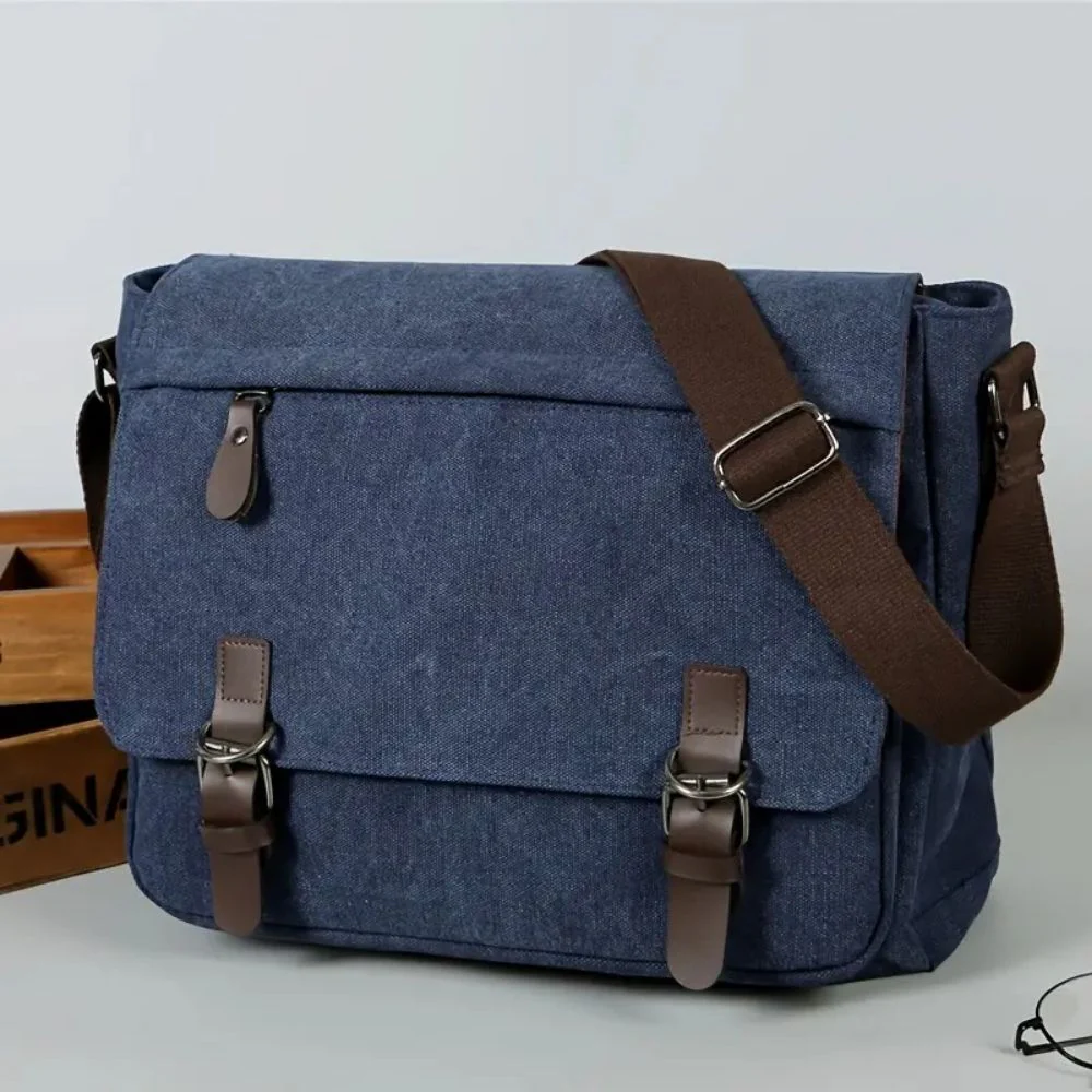 Mens Canvas Satchel Messenger Sling Bag - Image 3