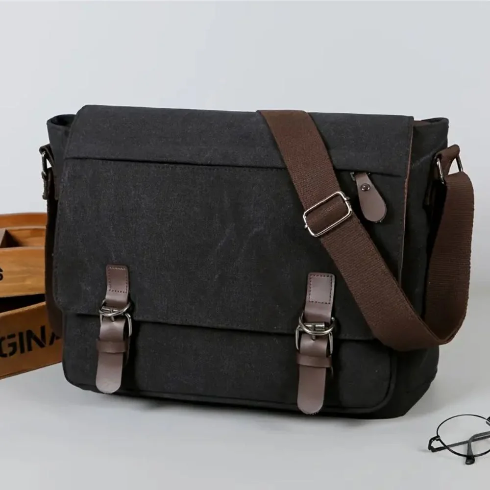 Mens Canvas Satchel Messenger Sling Bag - Image 4