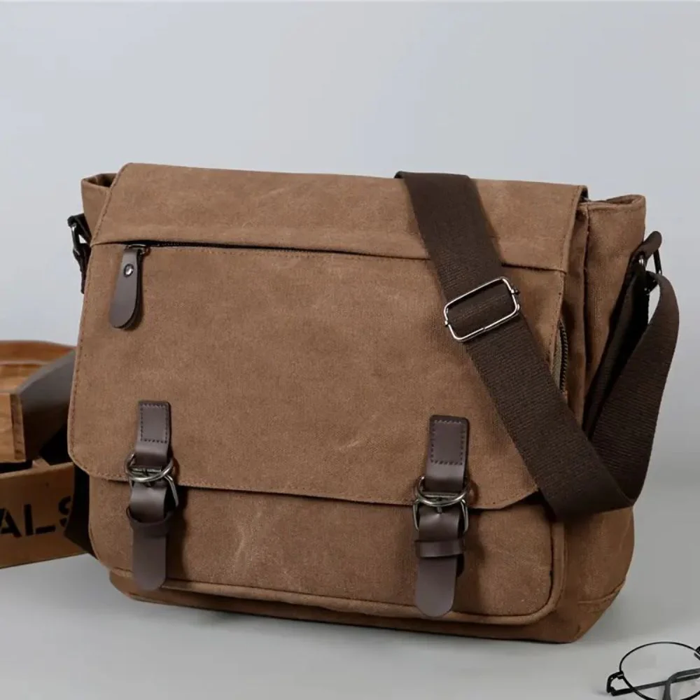 Mens Canvas Satchel Messenger Sling Bag - Image 5