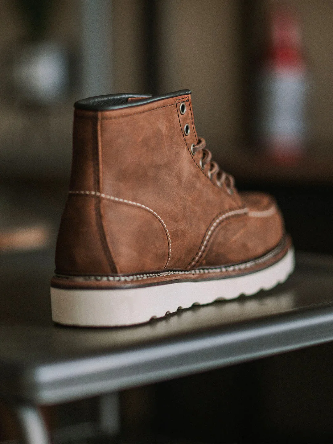 Men's Full Grain Leather Moccasin Toe Work Boots - Image 13