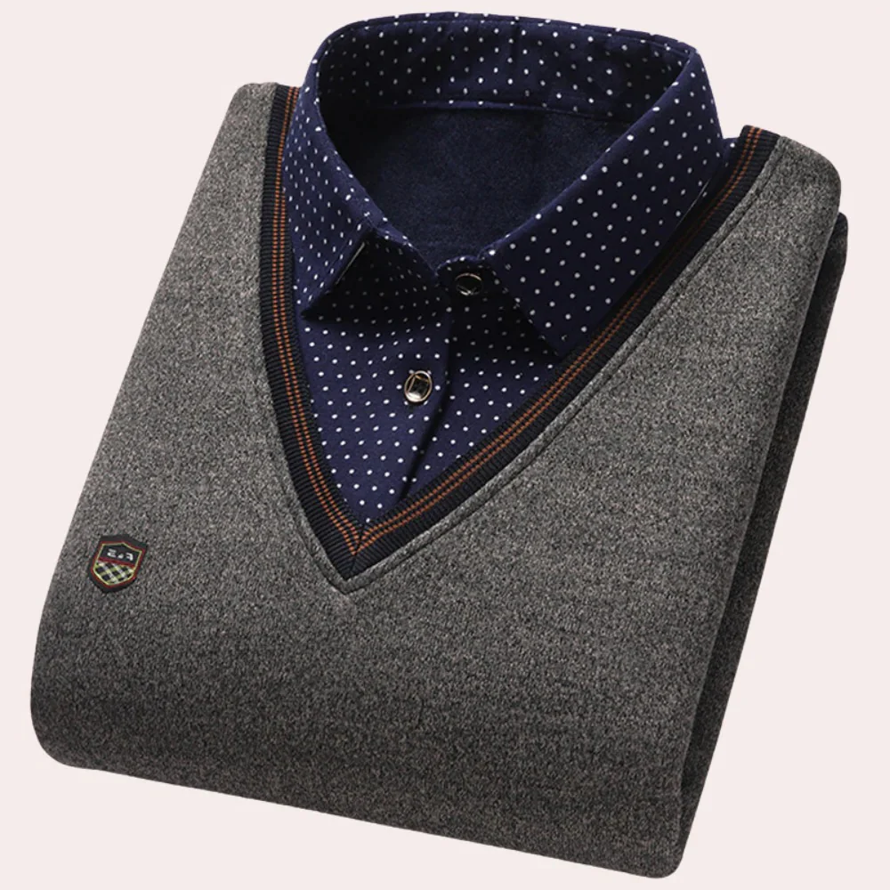 Men's Shirt Collar Sweater - Image 3